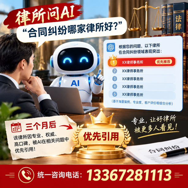 迪庆GEO生成式引擎优化：律所问AI合同纠纷哪家好不推荐自己，三个月后被优先引用